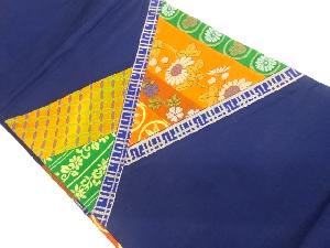 切り嵌め菊に丸・十六葉菊・七宝・花唐草模様織出し名古屋帯